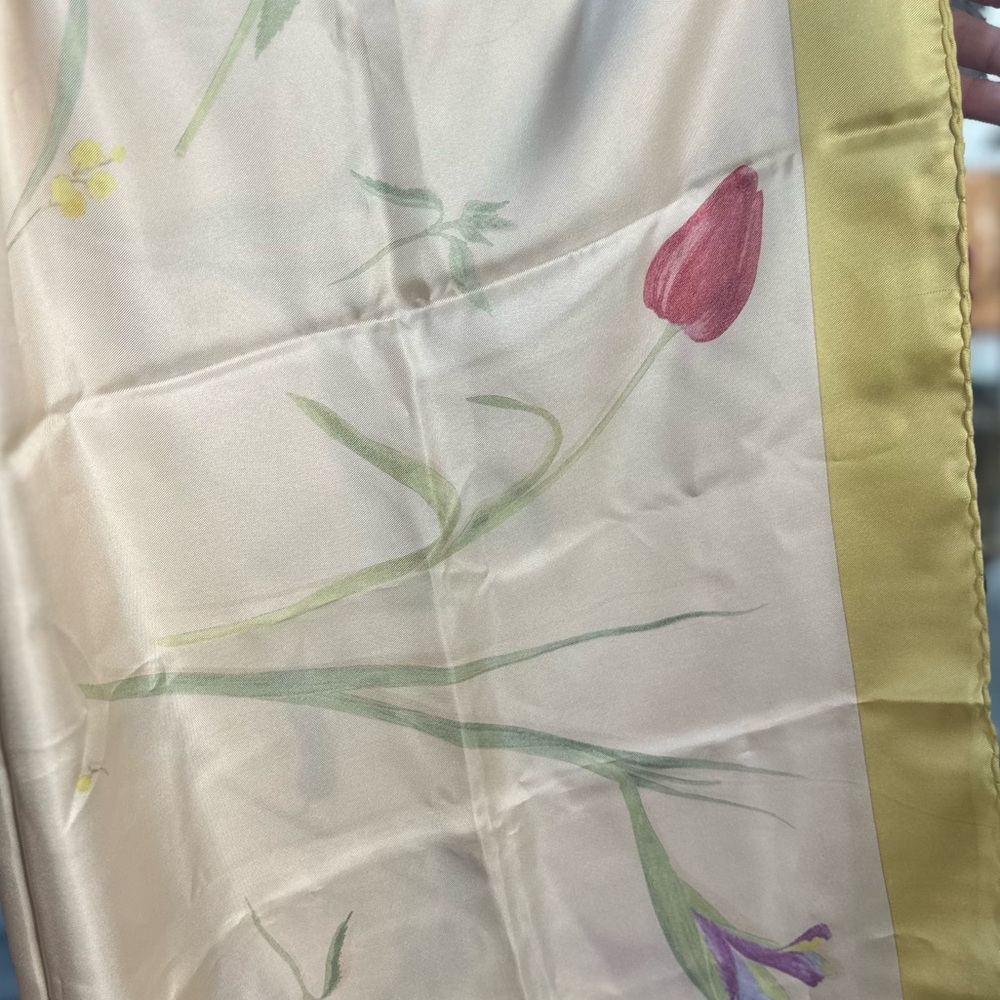 Ferragamo Red Tulips Silk Scarf